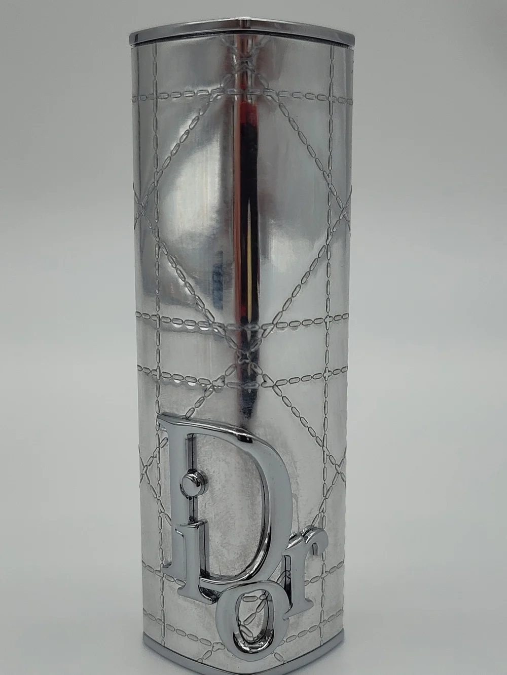 DIOR Addict Silver Cannage Lipstick Case CD Logo Japan Rare Beauty Luxe NIB
